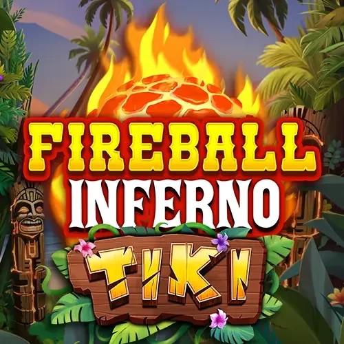 Fireball Inferno Tiki slot logo by NetEnt at Uspin Casino